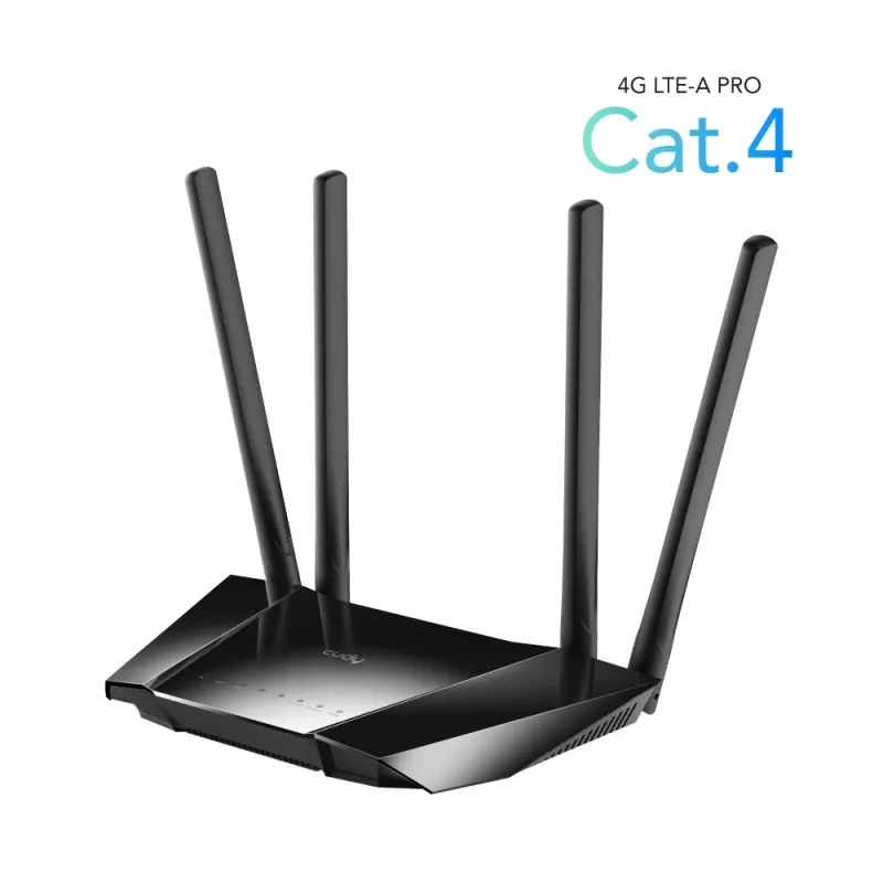 Cudy LT400 4G LTE bezvadu maršrutētājs, Fast Ethernet, vienas joslas (2.4 GHz), melns