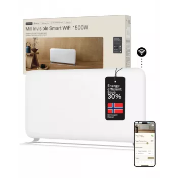 Mill WiFi paneļsildītājs PA1500WIFI4A | 1500 W | līdz 22 m² | balts | IPX4