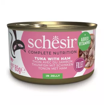 SCHESIR želejā Tuncis ar šķiņķi - mitrā kaķu barība - 85 g