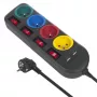 Pagarinātājs MACLEAN MCE229B — 4 AC kontaktligzdas, 2× USB-A, 1,5 m kabelis, 10 A, F tips, iekštelpām, melns
