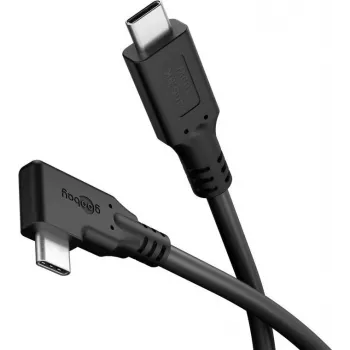 Goobay USB-C kabelis 90° USB4 2 m melns - 100 W 40 Gbit/s (79431)