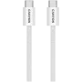 CANYON OnWire 60MG USB-C uz USB-C magnētiskais pītais kabelis 1m balts