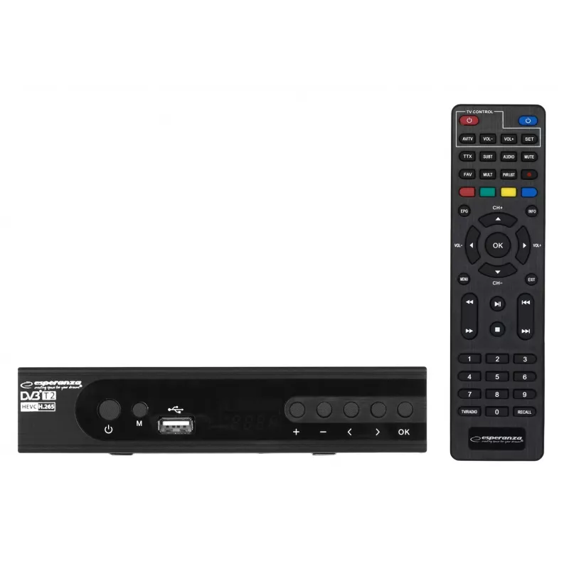 Dekoders Tuner TV DVB-T2 HEVC H.265 ar HDMI