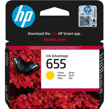 HP 655 Yellow Original Ink Advantage kasetne, dzeltena, 1 gab., 600 lpp.