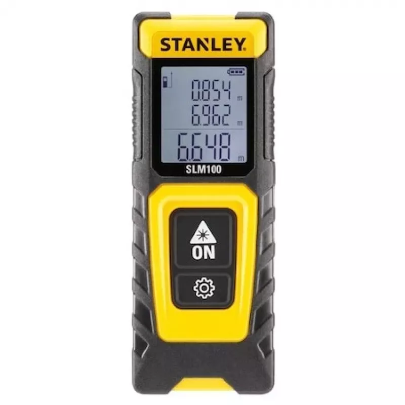 Lāzera attāluma mērītājs STANLEY SLM100 — 30 m diapazons, kompakts rokas mērinstruments