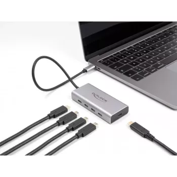 DeLOCK USB Hubs 10 Gbps Type-C 4 Porti PD 85W 30cm Kabelis