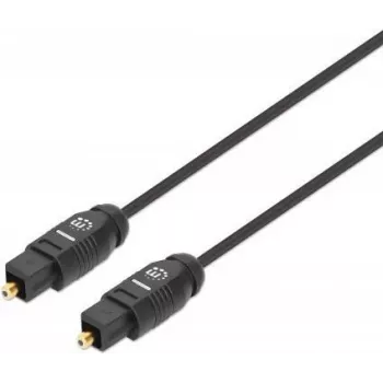 Manhattan Toslink digitālais optiskais audio kabelis, 1m, vīriešu/vīriešu, Toslink S/PDIF, apzeltīti kontakti, mūža garantija
