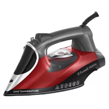 Russell Hobbs 25090-56 gludeklis sausai un tvaika gludināšanai, keramikas zole, 2600 W, melns, pelēks, sarkans