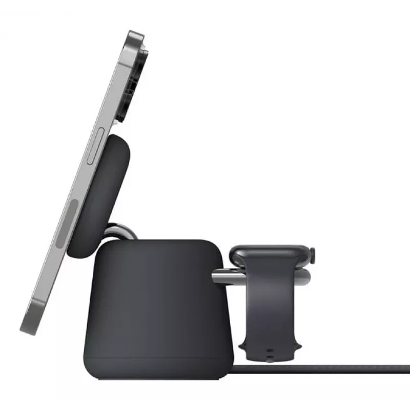 Bezvadu lādētājs Belkin WIZ027VFH36 2-in-1 magnētiskais Qi2 15W iPhone un Apple Watch