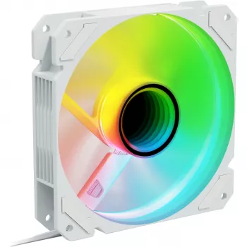 Korpusa ventilators Sharkoon SHARK Mirror RGB PWM REVERSE 120 mm Balts, 500–1500 RPM, 99,52 m³/h, FDB