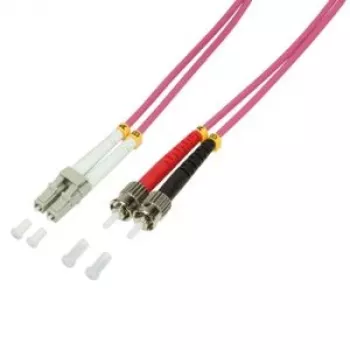 Logilink optiskās šķiedras lēciena vads LC Multi-Mode (T) uz ST multi-mode (T) 3 m 50/125 µm OM4 halogēna nesaturošs violets FP4LT03
