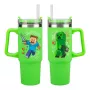 Paladone Minecraft Green 900ml Izolēta Krūze ar Salmiņu