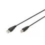 Assmann USB savienojuma kabelis, tips A - B, vīriešu/vīriešu, 1.8m, USB 2.0, UL, melns (AK-300102-018-S)