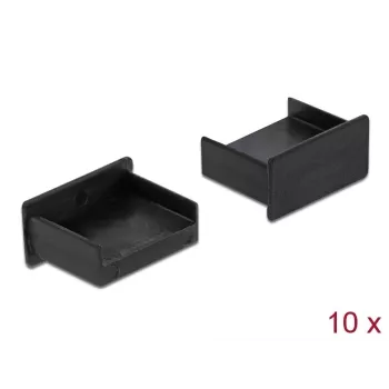 Putekļu aizsargvāciņš USB Type-A sievišķajam savienotājam DeLOCK 64102 melns 10 gab.