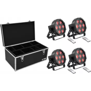 LED grīdas gaismekļu komplekts EUROLITE SLS-7 HCL 4x ar transporta koferi TDV-1