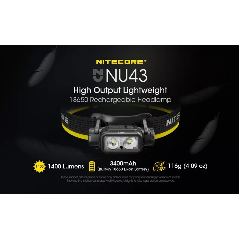 Galvaslampa Nitecore NU43 1400 lūmeni kompakta viegla