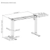 Ergo Office elektriski regulējams augstuma galds, max augstums 1160mm, max slodze 80kg, bez darba virsmas, melns, ER-400 B