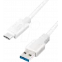 Logilink USB kabelis - USB Type A (tēviņš) uz USB-C (tēviņš) abpusējs - USB 3.2 Gen 1 - 3 A - 15 cm - Balts (CU0172)