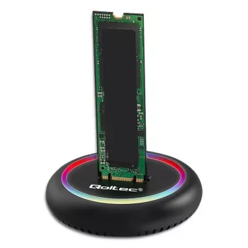 M.2 SSD dokstacija QOLTEC 52275 SATA un NVMe diskiem, USB savienojums