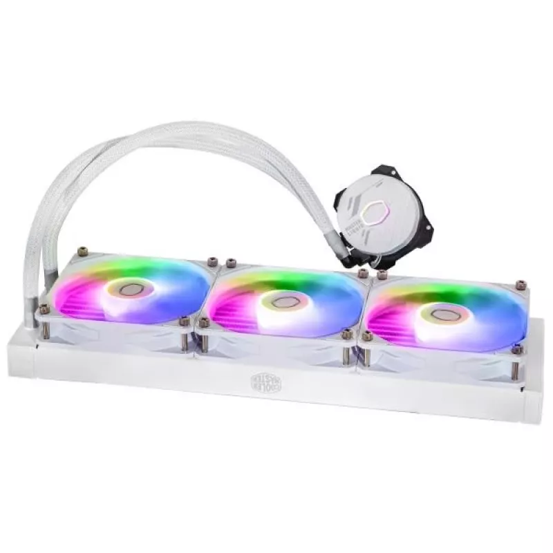 Šķidruma dzesēšanas komplekts Cooler Master MasterLiquid 360L Core ARGB Balts 12 cm ventilatori