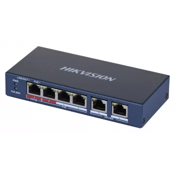 Hikvision DS-3E0106HP-E Nenodrošināts Fast Ethernet (10/100) PoE atbalsts, zils