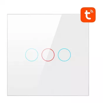 Viedais gaismas slēdzis Avatto TS02-EU-W3 WiFi 3-virzienu — sienas montāžas Wi‑Fi slēdzis vairāku vietu vadībai