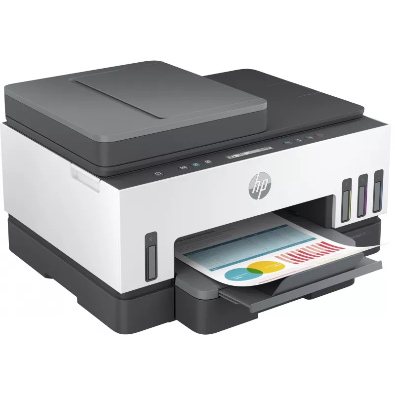 HP Smart Tank 750 Daudzfunkciju Printeris ar Nepārtrauktas Padeves Tinti, Krāsu, Wi-Fi, Viedtālruņa Aplikāciju, Divpusējo Drukāšanu, Automātisko Dokumentu Padevēju