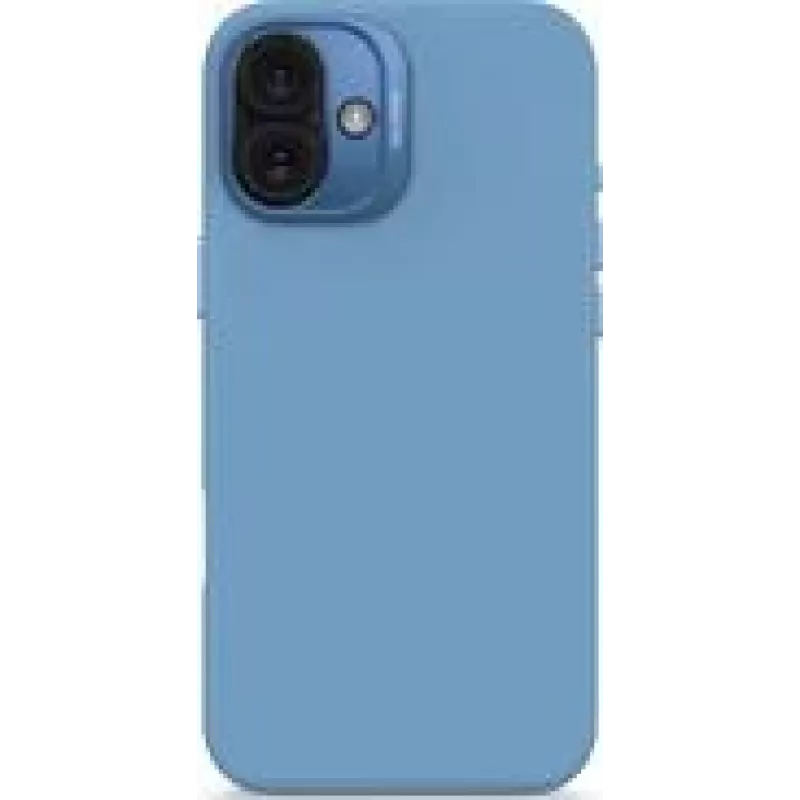 Silicone aizmugurējais vāciņš Decoded iPhone 16 Plus, pretmikrobu, gaiši zils