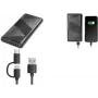 Logilink Powerbank ar 2-in-1 kabeli - 10000 mAh - 18 W - 3 A - PD 2.0, QC 3.0 - 2 izejas porti (USB Type A, USB-C) - melns (PA0275)