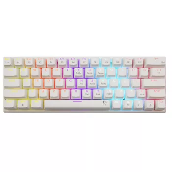 Mehāniskā spēļu tastatūra White Shark Wakizashi WAKIZASHI-2-US-W-BLUE — US izkārtojums, zili slēdži