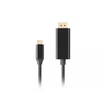 Video kabeļa adapteris LANBERG CA-CMDP-10CU-0030-BK, 3 m, USB Type-C uz DisplayPort, 4K@60Hz/144Hz atbalsts