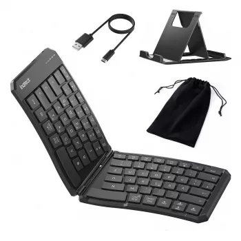 Inateck N0131 pilna izmēra izliekta Bluetooth tastatūra QWERTZ šķērsslēdži melna