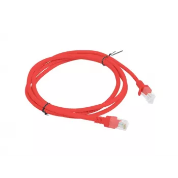 Tīkla vads LANBERG Cat.5e UTP 1,5 m, sarkans, CCA vadītājs, 26 AWG, 100 MHz