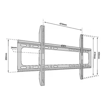 TV sienas stiprinājums TB-750 līdz 80 collām 60kg max VESA 600x400