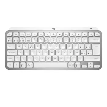 Logitech MX Keys Mini bezvadu apgaismota tastatūra, gaiši pelēka - ES - Vidusjūras