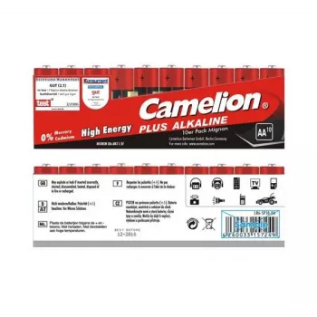Vienreizējās lietošanas baterija CAMELION LR6-SP10 AA sārma 1,5 V, 10 gab., 49,8 mm x 1,41 cm, 24 g katra