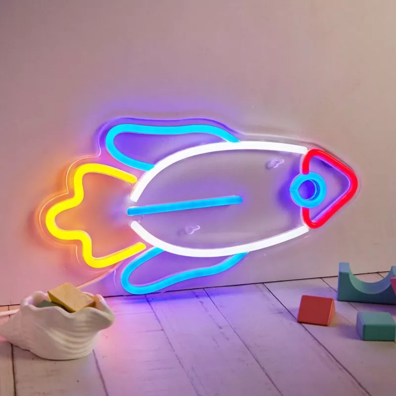 LED neona lampa MANTA SNL91MT Style RAKETA – dekoratīvs neona panelis