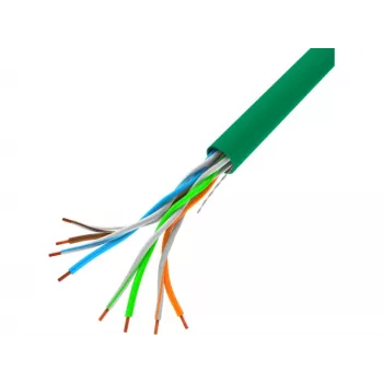 Tīkla kabelis LANBERG LCU5-10CC-0305-G U/UTP Cat5e 305 m Zaļš, 24 AWG, CCA, PVC apvalks