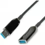 ROLINE USB kabelis 12.04.1076 USB 3.2 Gen 1 15 m USB A Melns