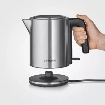 Severin WK 3489 elektriskā tējkanna 1 L 2400 W Melna, Sudraba