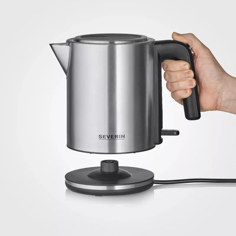 Severin WK 3489 elektriskā tējkanna 1 L 2400 W Melna, Sudraba