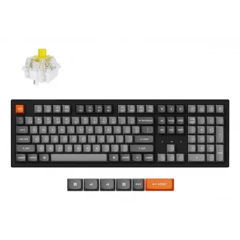 Mehāniskā pilnizmēra tastatūra Keychron K10 Max QMK — USB, RF bezvadu, Bluetooth, 108 taustiņi, RGB, Melna