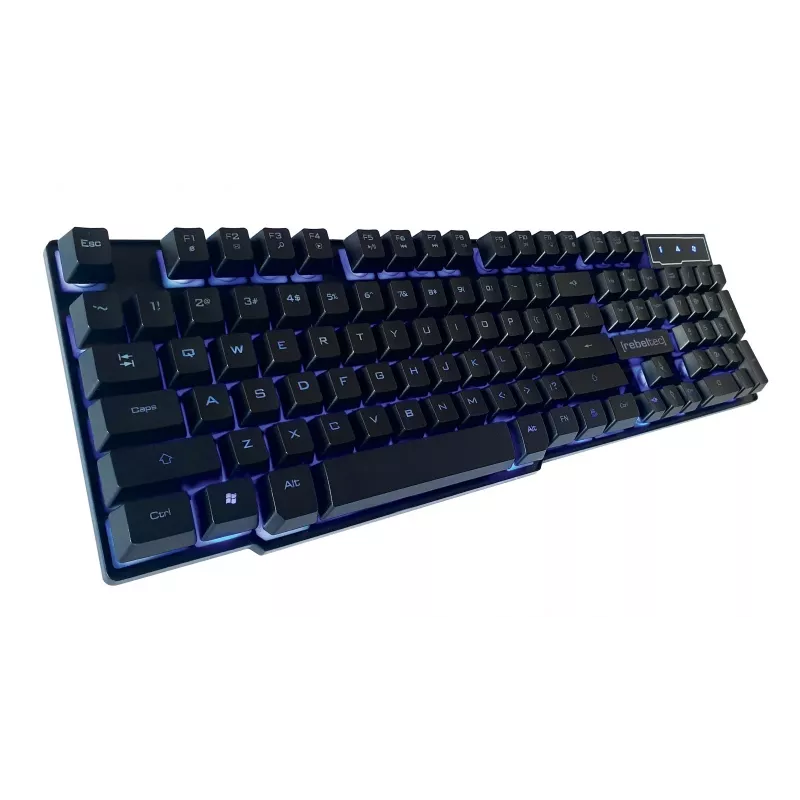 Rebeltec SHERMAN Gaming USB QZERTY Angļu Melna tastatūra ar peli