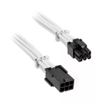 PCIe 6-pin pagarinājuma kabelis BITFENIX Alchemy 45 cm balts, pīts