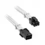 PCIe 6-pin pagarinājuma kabelis BITFENIX Alchemy 45 cm balts, pīts