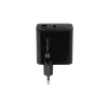 Vadu mobilās ierīces lādētājs NATEC NUC-2145, 65W, USB-C PD 3.0 + QC 3.0, 1x USB-C, 1x USB-A, 110–240V, Melns