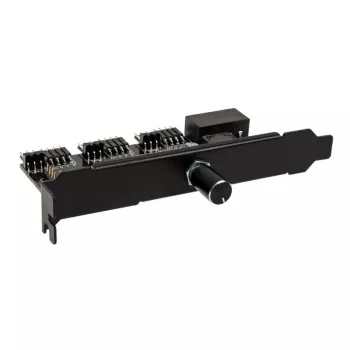 Ventilatoru un RGB LED kontrolieris Lamptron CFM36 PCI slotam, melns