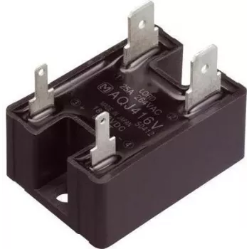 Cietvielu relejs Panasonic AQJ419VJ, nulles šķērsojuma maiņstrāvas pārslēgšana, maks. slodzes strāva 25 A, maks. pārslēgšanas spriegums 264 V AC