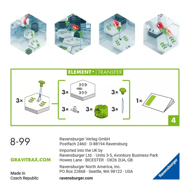 Piederums Ravensburger GraviTrax Elements Transfer Daudzkrāsains 22422