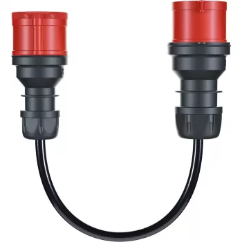 Adapteris Gemini flex 11 kW, CEE sarkans trīsfāžu 16A > CEE sarkans 32A (melns, 30cm)